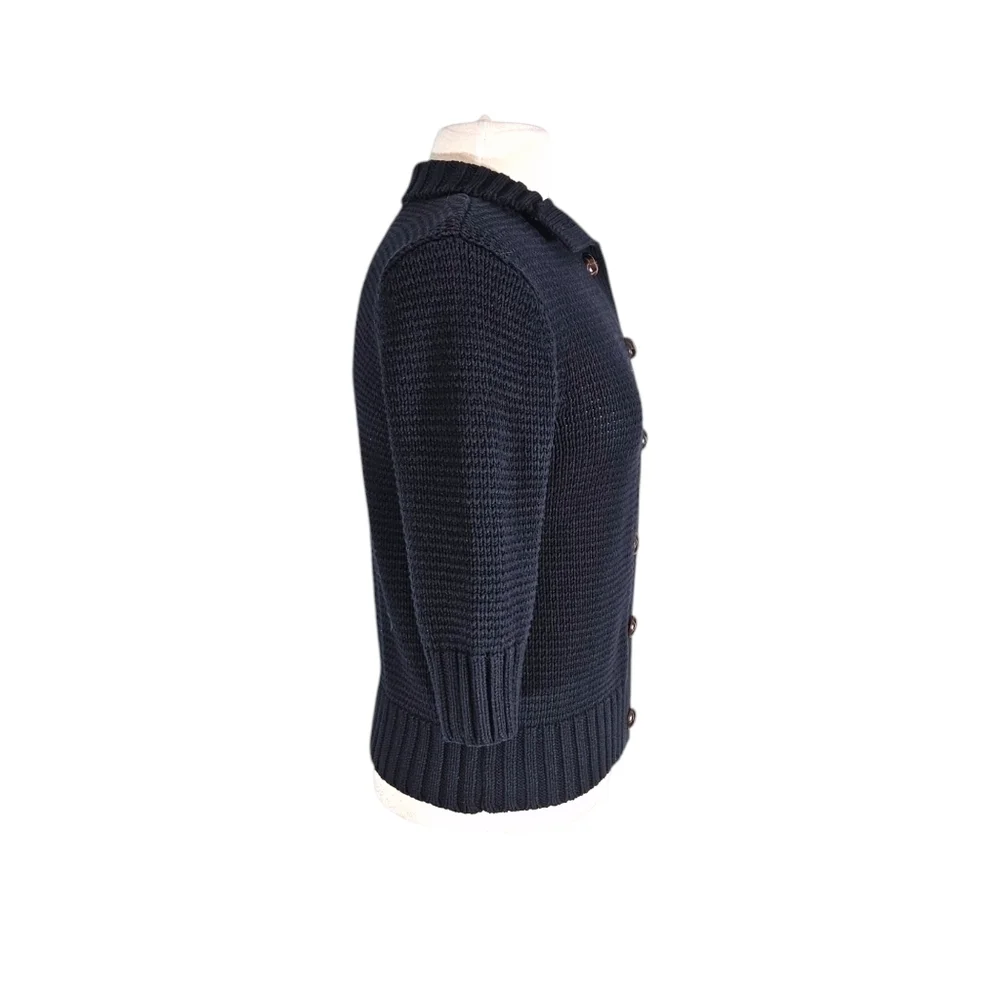 NWT Chaps Navy Blue Chunky Knit Cardigan Sweater